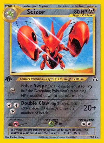Scizor - 29/75 - 1st Edition - Neo Discovery