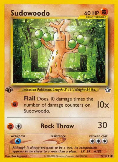 Sudowoodo - 77/111 - 1st Edition - Neo Genesis