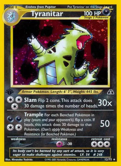 Tyranitar - 12/75 - 1st Edition - Neo Discovery