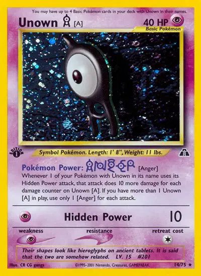 Unown - 14/75 - 1st Edition - Neo Discovery