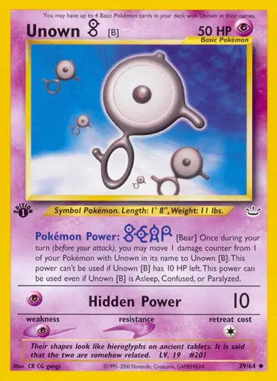 Unown B - 39/64 - 1st Edition - Neo Revelation