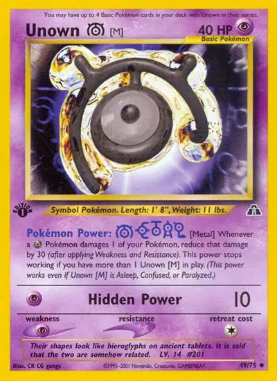Unown M - 49/75 - 1st Edition - Neo Discovery