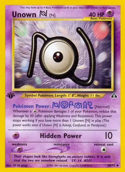 Unown N - 50/75 - 1st Edition - Neo Discovery