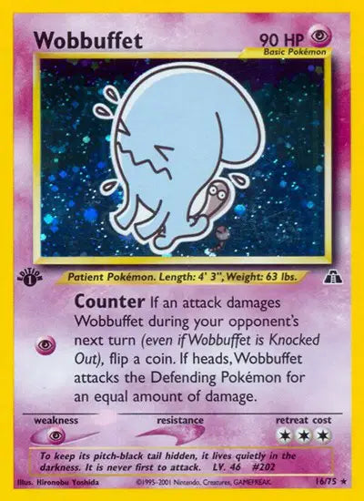 Wobbuffet - 16/75 - 1st Edition - Neo Discovery