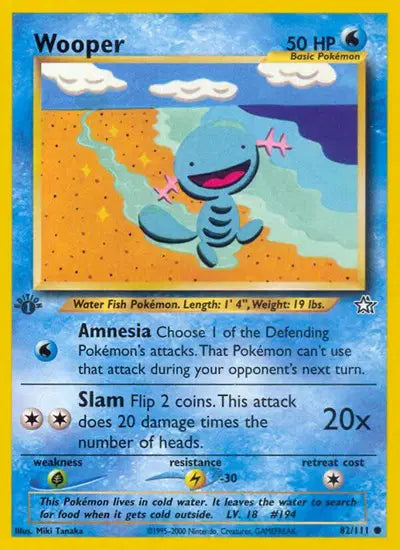 Wooper - 82/111 - 1st Edition - Neo Genesis