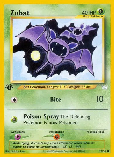 Zubat - 59/64 - 1st Edition - Neo Revelation