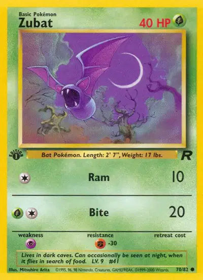 Zubat - 70/82 - 1st Edition - Team Rocket